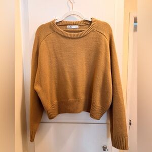 Elodie Chunky Knit Crop Sweater | Mustard/Camel | Size XS